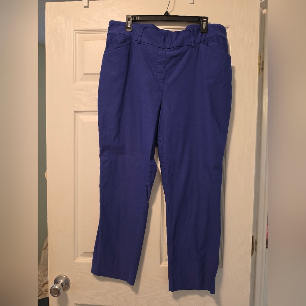 Hilary Radley Royal Blue Straight Leg Pants